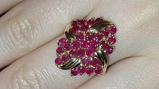Solid 14k gold natural ruby ring 5.43 grams - sz 7.75  GIA