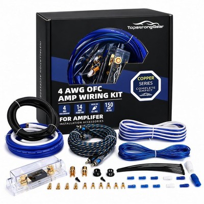 4 Gauge OFC Amp Kit Car Audio 150A Fuse RCA