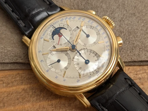 Raro orologio Universal Geneve Tri-Compax 1.281.100 fasi lunari oro 18...