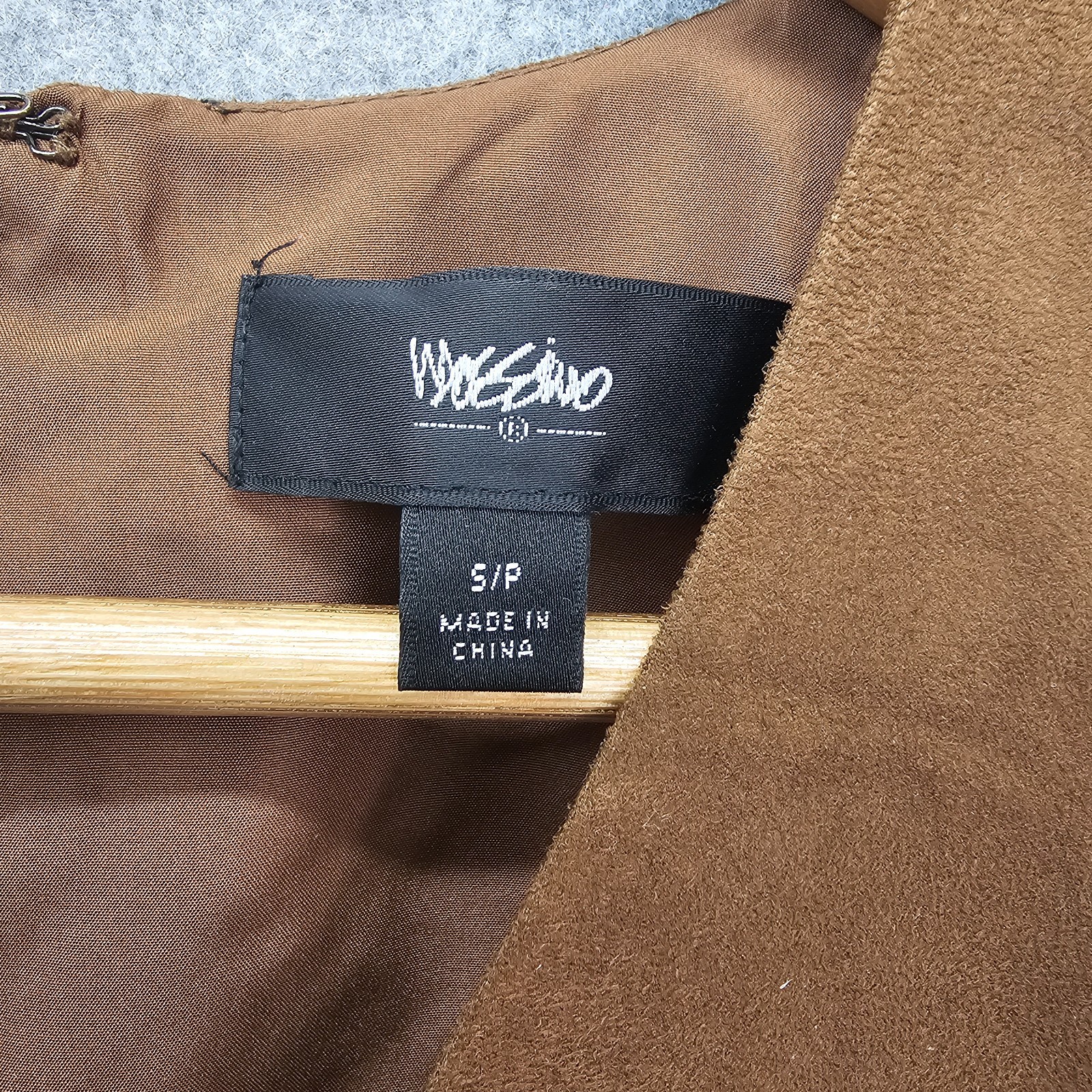 Womens Camel Shift Dress S Brown MOSSIMO Faux Sue… - image 3