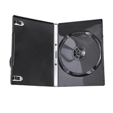 Premium Grade Shiny Black Single CD DVD Blu-ray Disc Case, 14mm (10)