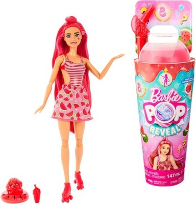Barbie Pop Reveal Fruit Puppe mit Wassermelonenduft   8 Überraschungen