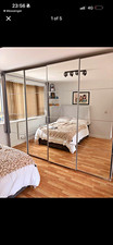 IKEA PAX White Gloss Sliding Mirrored Door Wardrobe 200x66x225cm