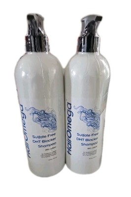 Hair Omega DHT Blocker Shampoo Caffeine Loss Growth Sulfate Free 16 oz 2-pack