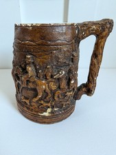 Antique tankard jug Vintage John Peel Tankard brown drinkware old 