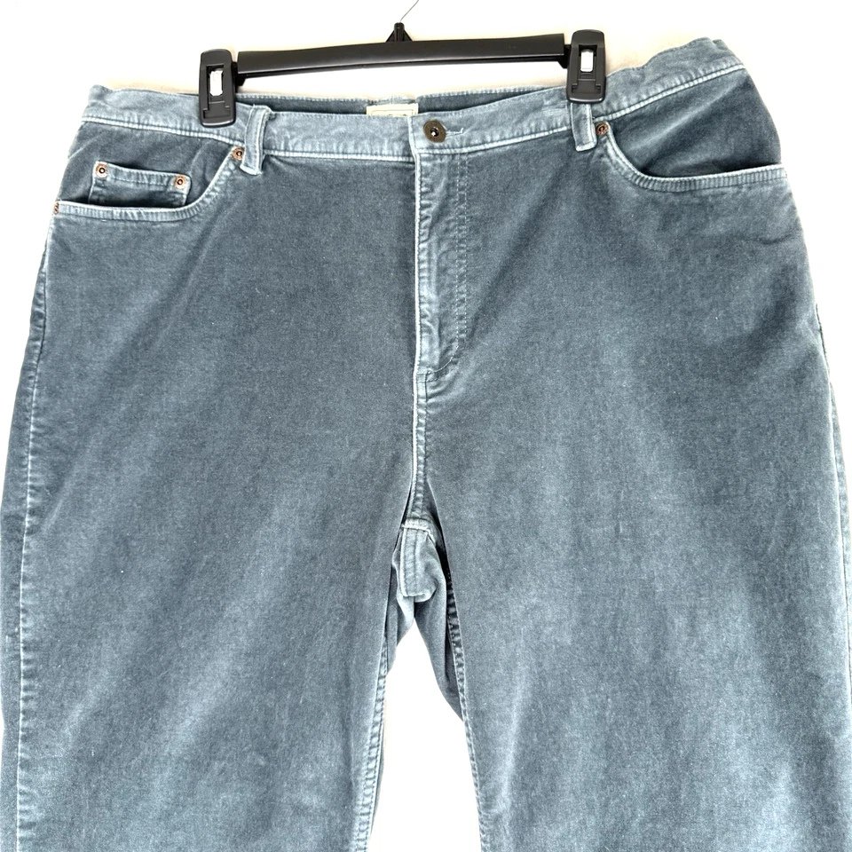 Pantalones LL Bean para mujer 18 Reg 38x29 terciopelo azul suave calce recto años 90 Foto 2 de 4