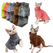 Warm Sphynx Cat Turtleneck Coat Sweater for Small Medium Dogs and Kittens