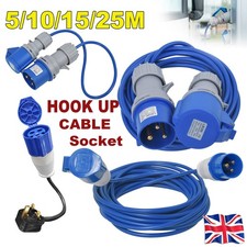 16A/32A Camping Caravan Mains Hook Up Cable Extension Motorhomes Socket Adaptor