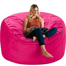 HABUTWAY 3Ft Bean Bag Chair, Luxurious Velvet Ultra Soft Fur, High Rebound Memor