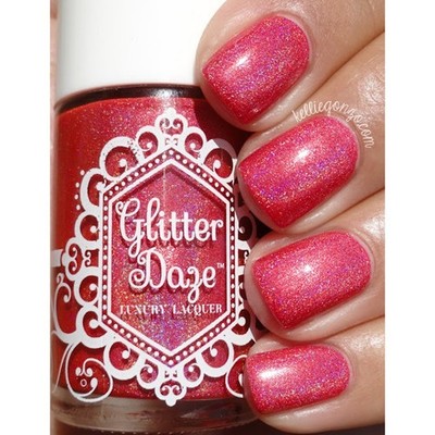 Glitter Daze ''Red Hot Rays'' NEW Pink Glitter Shimmer Holo Metallic Lacquer
