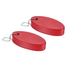 2pcs Floating Keychain Oval Key Chain Buoyant Keyrings for Boating, Red