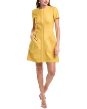Oscar De La Renta Wool & Silk-Blend Mini Dress Women's Yellow 2