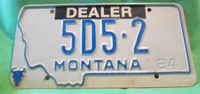 VINTAGE 1984 U S STATE OF MONTANA Dealer License PLATE 5D2 2 ODD NUMBERS