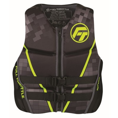 Full Throttle Men's Hinged Rapid-Dry Flex-Back Life Vest Green XL