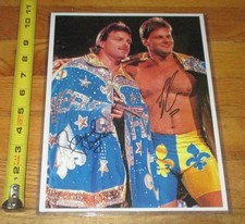 WWE Jacques Raymond Rougeau 8.5 x 11 Wrestling Dual Signed photo Autograph COA