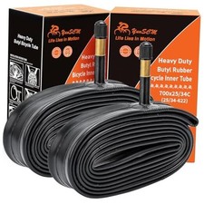 2-PCS 700C Heavy Duty Bike Tubes 700x25C/26C/28C/32C/34C AV48(25/34-622) 700C
