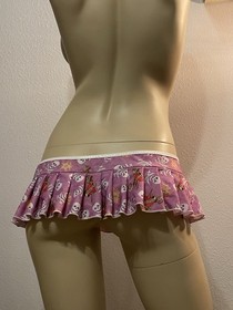Sexy Micro Mini Pleated Skirt Skulls Purple Lingerie Rave Exotic Dancer Stripper