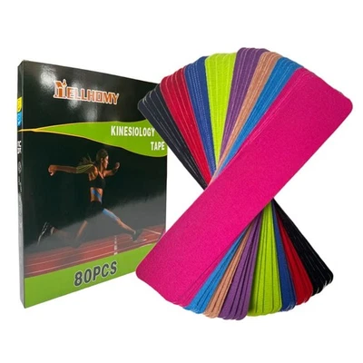 80pcs Precut Kinesiology Tape Strips 8 Colors Kinetic Tape for Shoulder Knee - Image 1 of 4