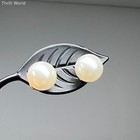 Stud Earrings 3 grams Alpa 14K Yellow Gold Pearl