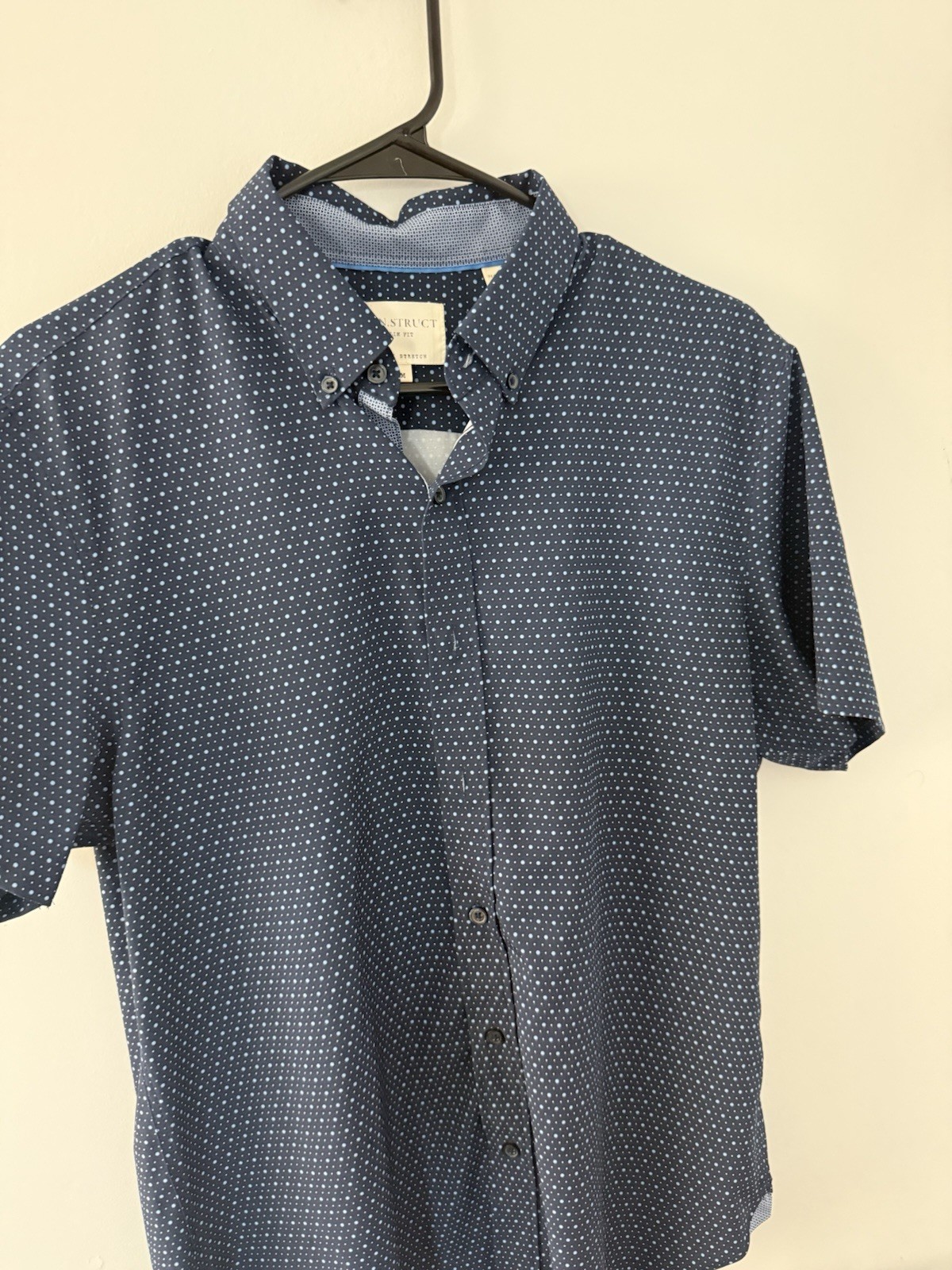 Construct Button-Up Shirt Medium White/Blue Flora… - image 2