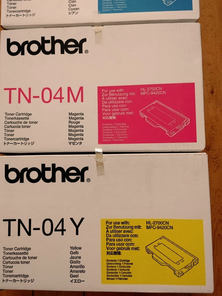 Lot De 4 Toners Couleur Bk M Y C Original Brother HL-2700CN MFC-9420CN / TN-04 - Photo 3/4