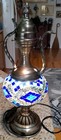 White, Light & Dark Navy Baby Blue Diamonds Turkish Lamp Pitcher Design Metal — photo 1