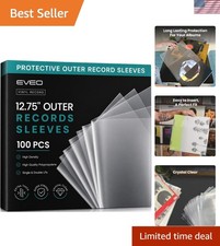 Archival Quality Vinyl Record Sleeves - 100 Count Crystal Clear LP Covers 12.75"