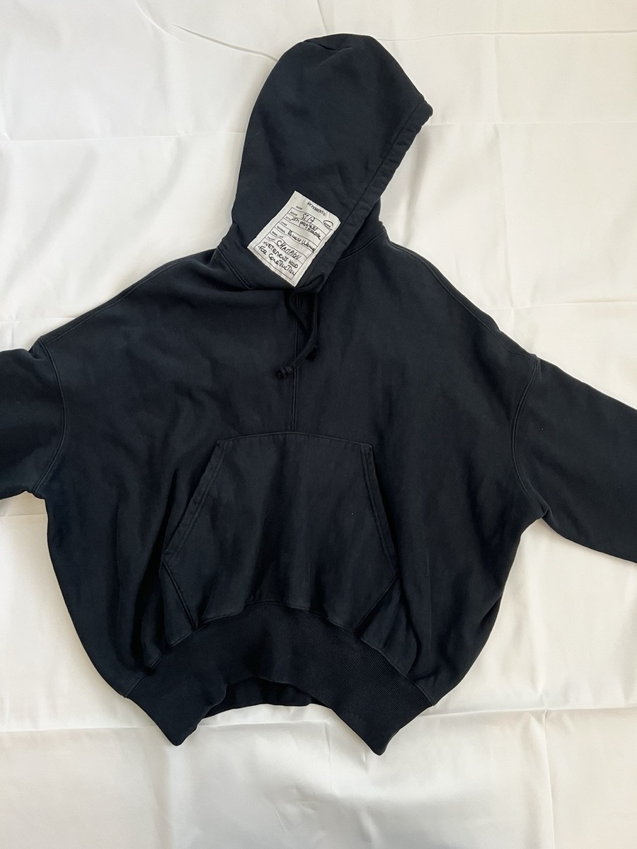 Vetements x Champion “In Progress” Cut Out Black Hoodie SS17