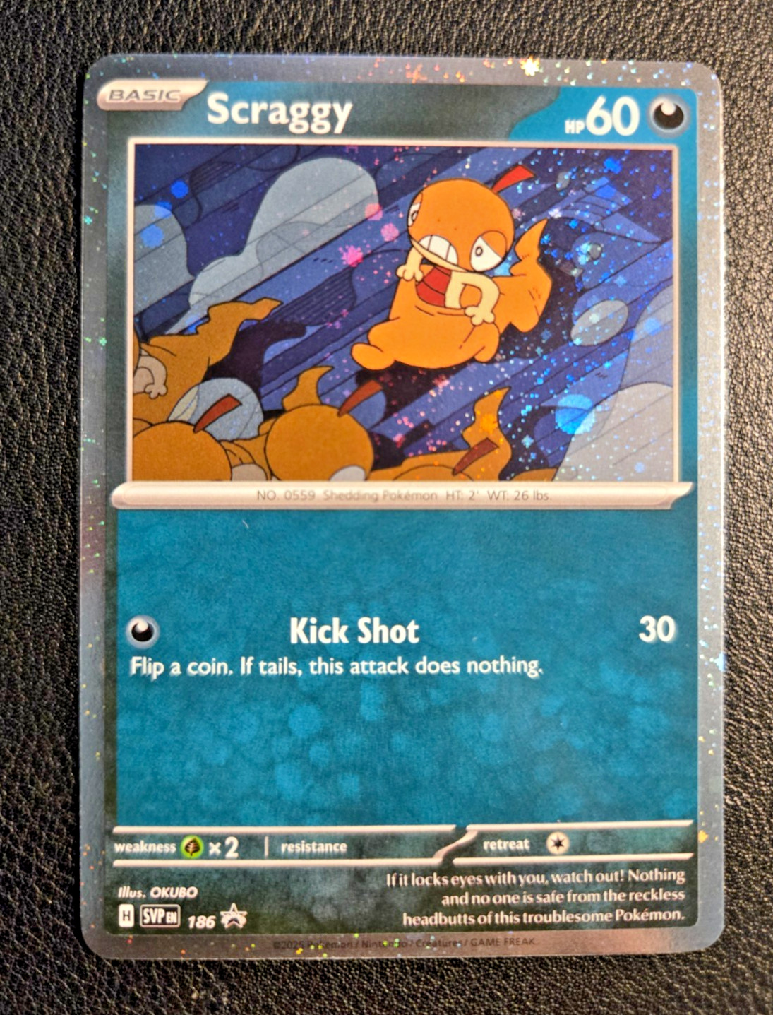 Scraggy SVP186 Black Star Promo Rare Cosmos Holo Pokémon TCG Card NM