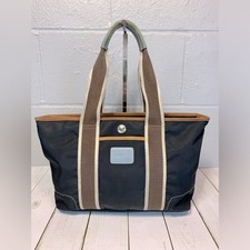 Coach Mini Hampton Tote Black Brown Blue Nylo...