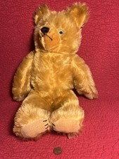 18 Vintage Mohair Teddy Bear Fully Jointed Gold Plush Stuffed Googly Eyes