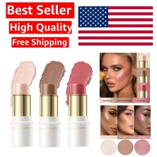 Professional 3-Pc Cream Blush, Bronzer & Highlighter Set for All Skin Types