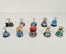 Lotto 10 Palle di Vetro con Neve da Collezione Città Paesi Luoghi Vintage cm 5x6