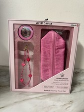 VELVET CAVIAR Phone Accessories Gift Set Hot Pink Leopard Heart Phone Charm NEW