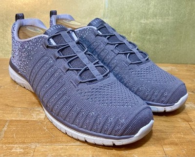 Skechers Virtue Shoes Womens Size 9.5 Charcoal Gray Memory Foam Sneakers 104411