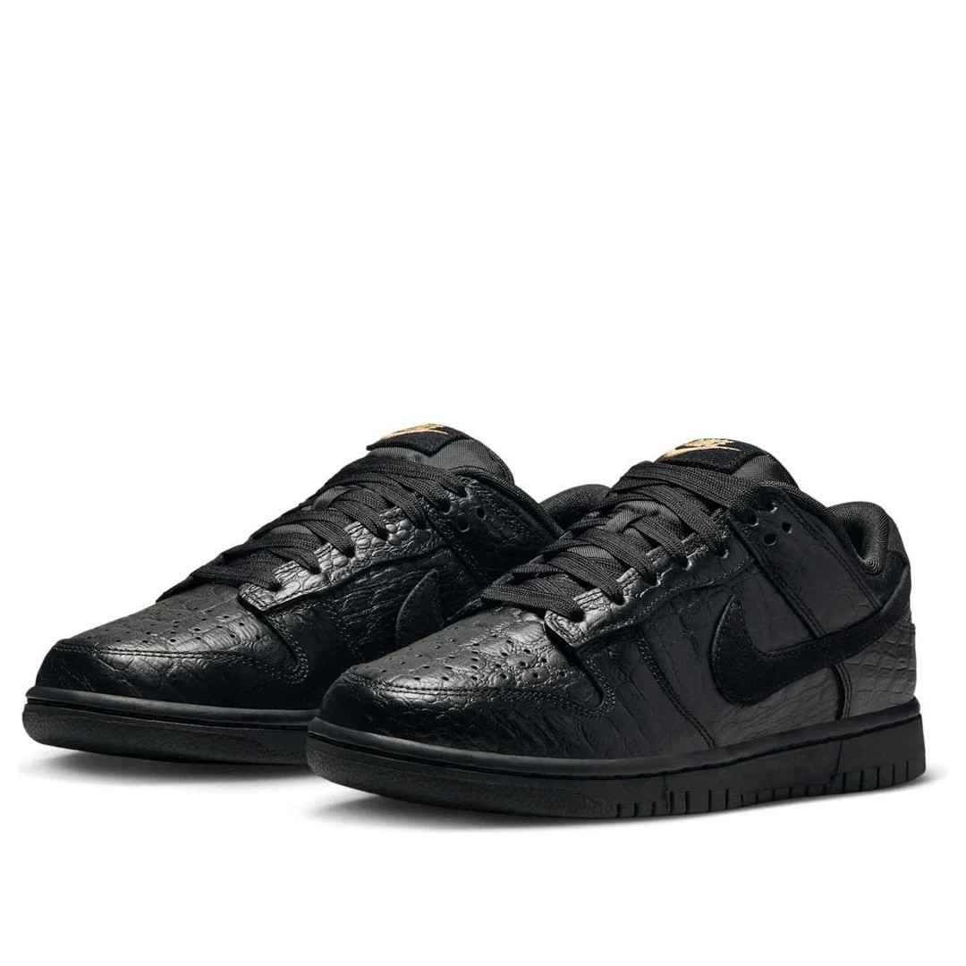 NEW Nike Dunk Low SS NBY HV4388-001 Black Croc Gold Off Noir Women