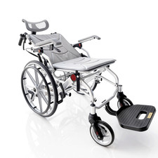 Reclining Lightweight Wheelchair,90-150 Adjustable Backrest w/Removable Headrest