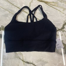 Lululemon Energy Longline Ribbed Bra Medium Support B–C Cups UK Size 12 Black