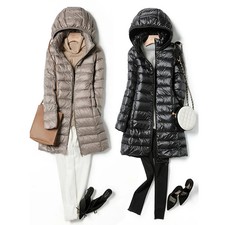 Women's Down Coat Long Warm Winter Puffer Parka Jacket with Detachable Hood
