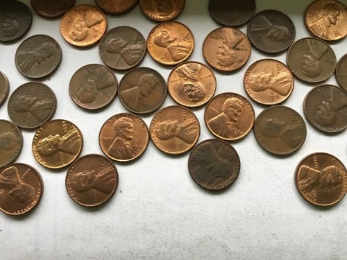 19 rolls of 50 wheat pennies in each roll (10 lbs)