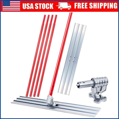 48''x8'' Magnesium Bull Float Concrete Finishing Tool Kit Square End w/ 4 Handles