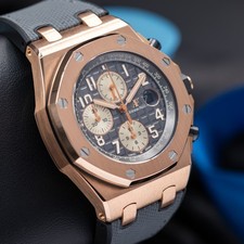 Audemars Piguet Royal Oak Offshore Rose Gold-Rhodium Gray Men's Watch - 26470OR