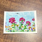 ACEO mini floral painting pink flowers landscape textured art — photo 2