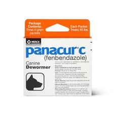 Panacur C 4 gram Canine 40lbs Dewormer Treatment 3 packets Exp 6/2027 5-Pack