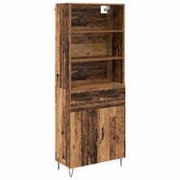 Highboard 2-Teilig Mit Schubladen Aus Altholz Und Holzwerkstoff