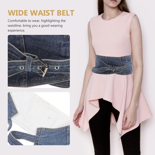 Decorative Belt Women Dress Waistband for Women's Miss Wide Corset - Foto 10 di 12