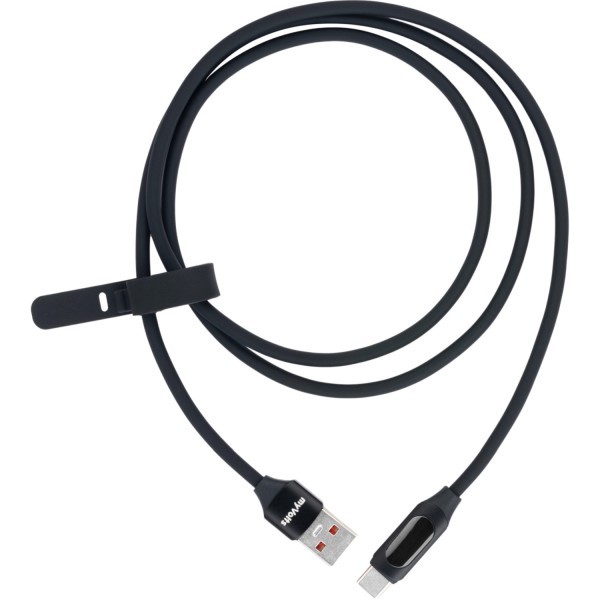 MyVolts Step Up USB-A zu USB-C PD Kabel mit LCD Power Meter Liquorice Black Neu