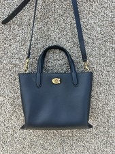 Coach Black Pebble Leather Willow Tote 24 Shoulder Bag Gold Hardware C8869 A