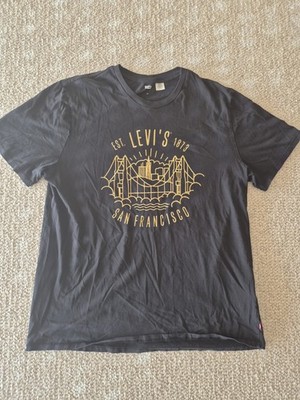 Levi's San Francisco Tshirt, Golden Gate Bridge, schwarz, gelb