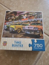 MasterPieces Three Beauties Classic Cars 750 Pc Puzzle 100 Complete